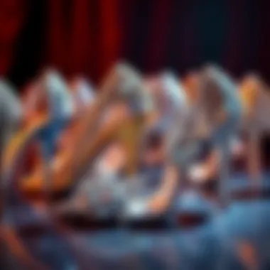 Variety of crystal heel styles arranged aesthetically