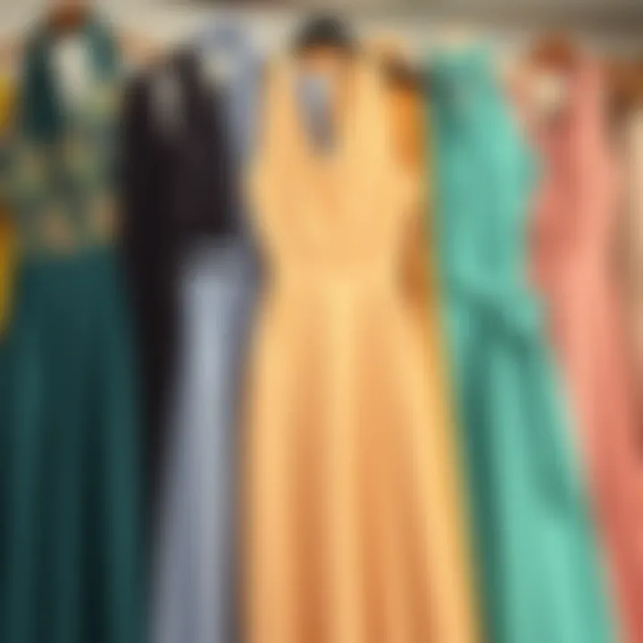 Various fabric swatches demonstrating versatility in backless halter dress designs.