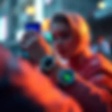 A conceptual image reflecting on the future of wearable music accessories in fashion.