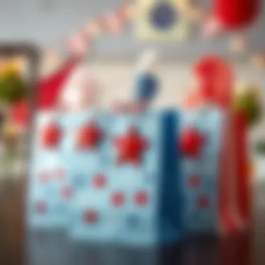 Colorful Fourth of July gift bags adorned with stars and stripes