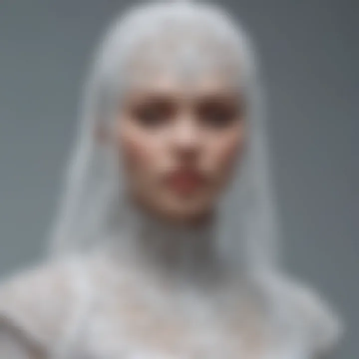 A close-up of intricate details in ghost fashion attire, illustrating the emotional and psychological depth in the designs.