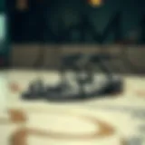 Sophisticated gunmetal color sandals showcased on a stylish surface