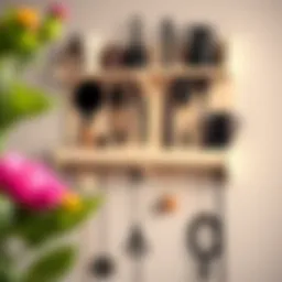 Elegant wall-mounted organization for hair styling tools