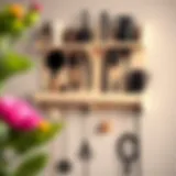 Elegant Wall-Mounted Organization Elegant wall-mounted organization for hair styling tools