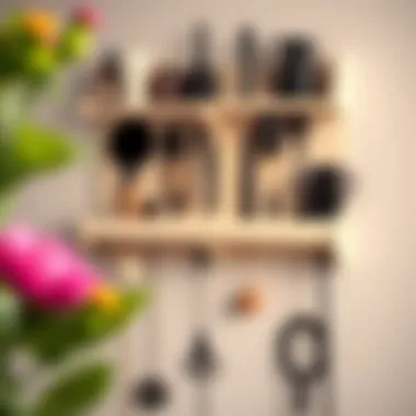 Elegant Wall-Mounted Organization Elegant wall-mounted organization for hair styling tools