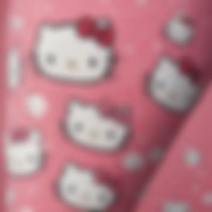 Close-up of fabric texture of Hello Kitty leggings showcasing quality