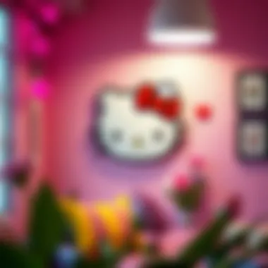 Charming Hello Kitty wall art in vibrant colors