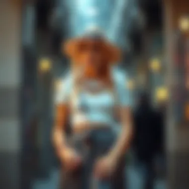 Accessories elegantly complementing a high waist long skirt and crop top