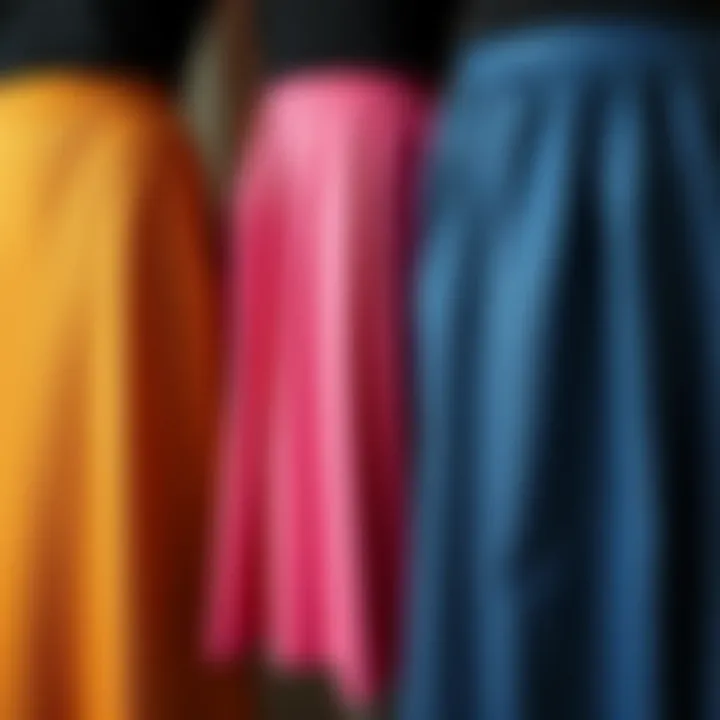 Different fabric textures showcasing high waist skirts and crop tops