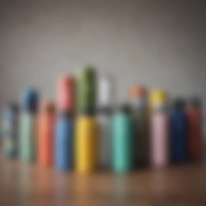 A collection of Hydro Flask bottle carriers in various colors and designs