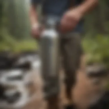 Hydro Flask bottle carrier in use during outdoor activities