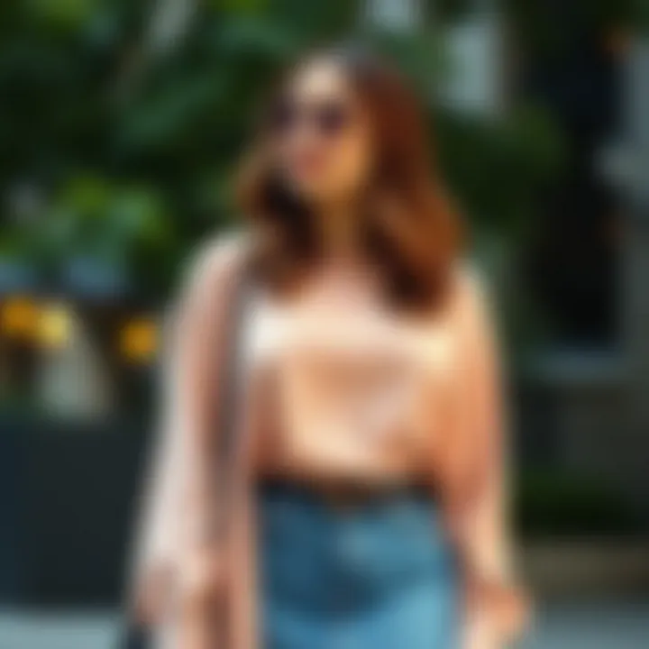 Chic layering with a long flowy top for a fashionable look