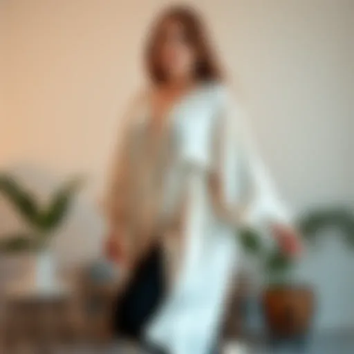 Elegant long flowy plus size top in soft fabric