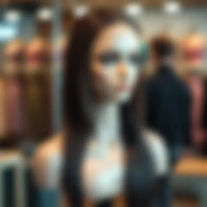 Elegant long straight lace front wig displayed on a mannequin