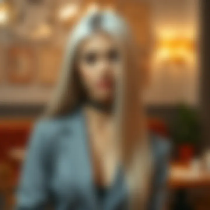 Stylish look featuring a long straight lace front wig in a chic setting