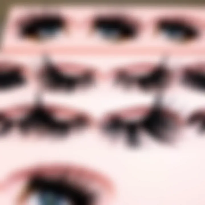 A variety of mega volume lash styles displayed elegantly.