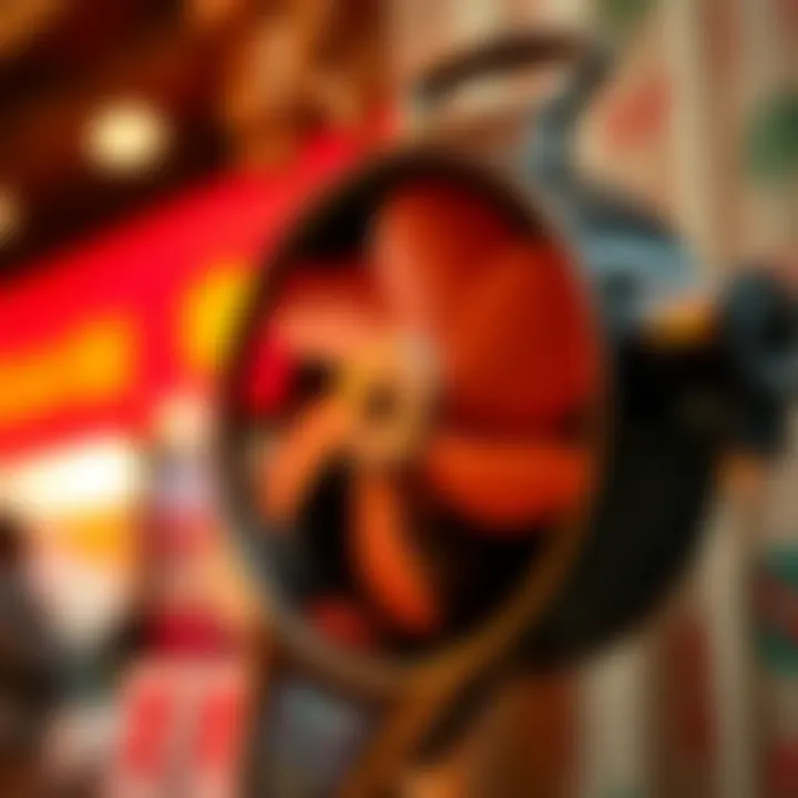 Innovative Design Features Close-up of a personal waist fan highlighting innovative design features