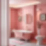 Elegant pink bathroom set with decorative accents