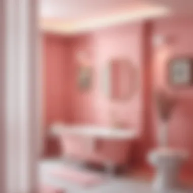 Elegant pink bathroom set with decorative accents