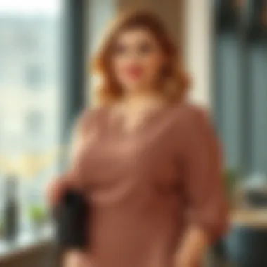 Sophisticated Elegance: Plus-Size Dress Top for Work Elegant plus-size dress top in a professional setting