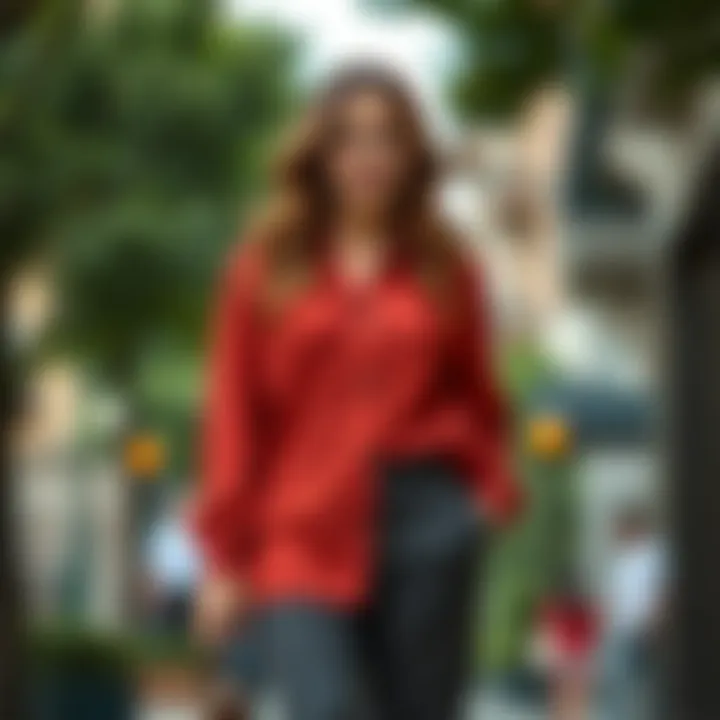 Chic Combinations: Dress Tops with Tailored Trousers Stylish plus-size dress top paired with tailored trousers