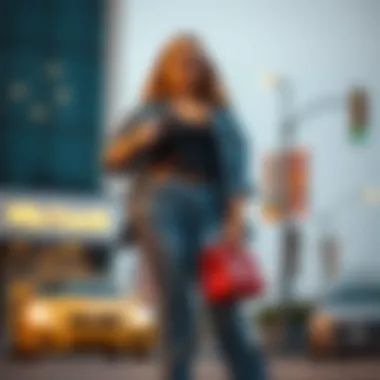 Confident Styling of Plus Size Loose Fit Jeans A person confidently styling plus size loose fit jeans with accessories