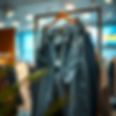 Stylish Plus Size Loose Fit Jeans Displayed Stylish plus size loose fit jeans displayed on a hanger