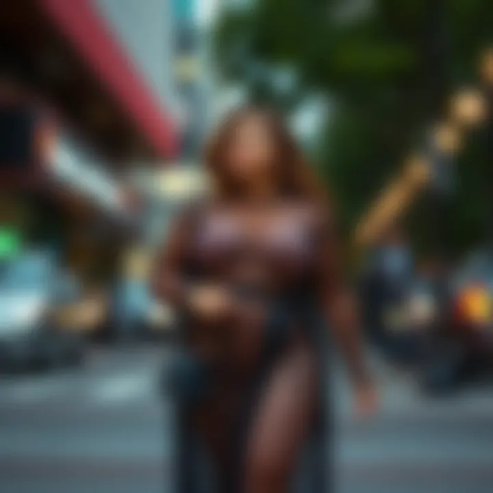 Stylish plus size mesh dress paired with accessories for a complete look