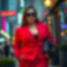 Elegant plus size suit blouse in vibrant color