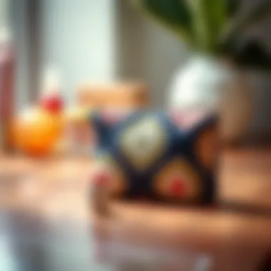 Artistic Design of a Quilted Makeup Pouch Artistic quilted makeup pouch showcasing unique patterns