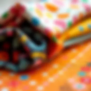 Colorful Fabric Swatches Close-up of colorful fabric swatches showcasing various patterns