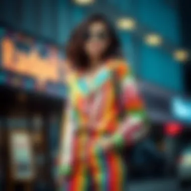 Stylish Layered Outfit Stylish layered outfit featuring rainbow pajamas as a statement piece