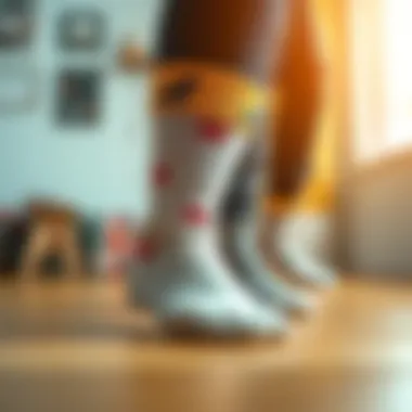 A variety of socks designed for floor protection