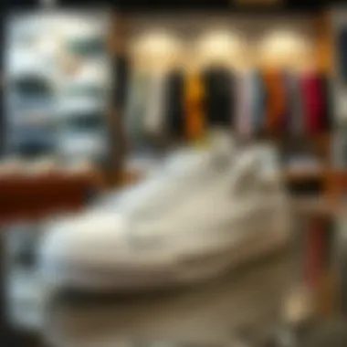 Athletic shoes displayed in a trendy boutique