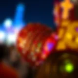 A close-up view of intricate sequin patterns on Disney ears showcasing vibrant colors.