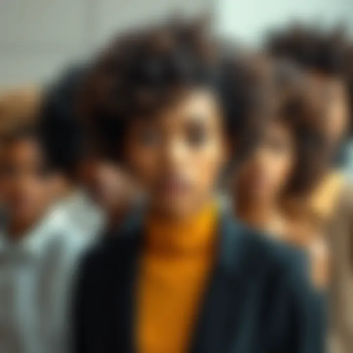 A diverse group of individuals wearing short curly salt and pepper wigs, illustrating their versatility in fashion.