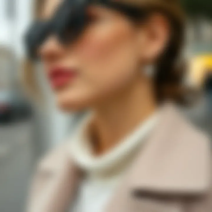 Fashionable outfit complemented by cubic zirconia stud earrings