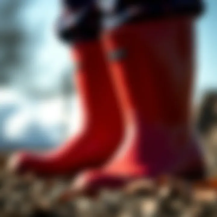 Durability of Rain Boot Materials Close-up of rain boot material showcasing durability