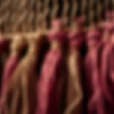 A close-up of sustainable materials used in crafting tassel tapestries