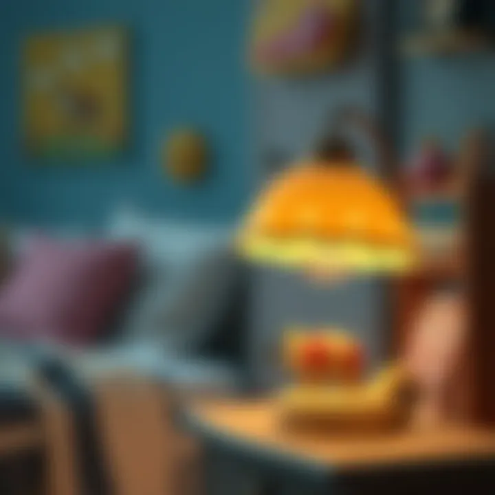 Whimsical Battery-Operated Lamp in a Child's Room Whimsical battery-operated lamp adding charm to a child's room