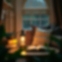 Charming battery-operated lamp illuminating a cozy reading nook