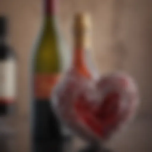 Exquisite heart-shaped wine bottle showcasing intricate design details