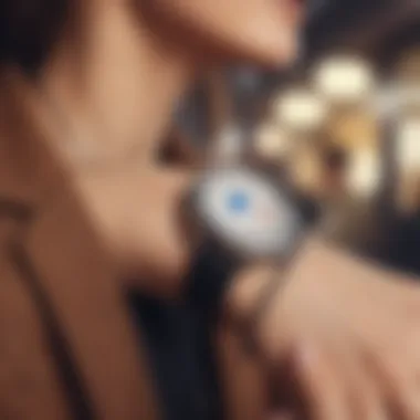 Close-up of the AirTag integration within a fashionable accessory.