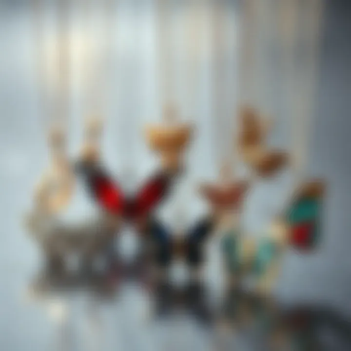 An elegant display of various butterfly ashes necklaces showcasing different styles and personalization options.