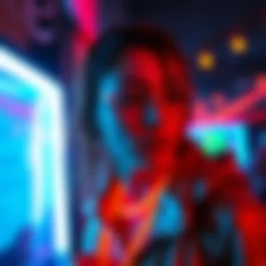 Psychological Effects of Neon Gatherings An artistic representation of the psychological effects of neon glow gatherings