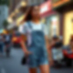 Stylish short overalls paired with a chic top