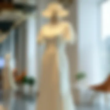 Elegant design of a size 30 white dress on display