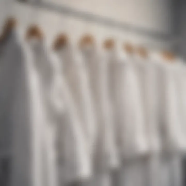 A display of various styles of white bathrobes on hangers