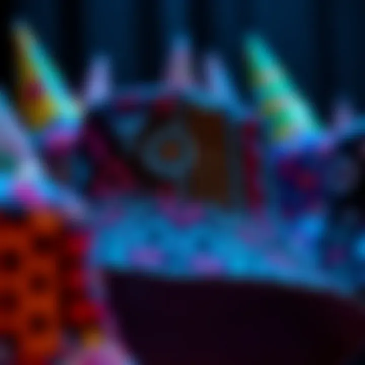 Intricate Designs of Birthday Bucket Hats Close-up of unique patterns and designs of birthday bucket hats.