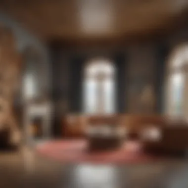 Stylishly Decorated Room with Wood Rounds A beautifully styled room showcasing rustic wood rounds
